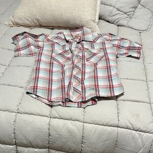 Wrangler Kids Plaid Shirt - Red and White
